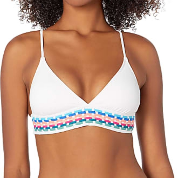 La Blanca Macrame Solids Tie Back Halter Bra Swim Top - Picture 4 of 11